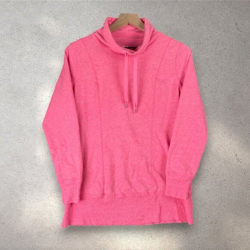 Style & Co Essential Sweatshirt Women’s PM Pink Cowl Neck Athleisure Y2K Barbie